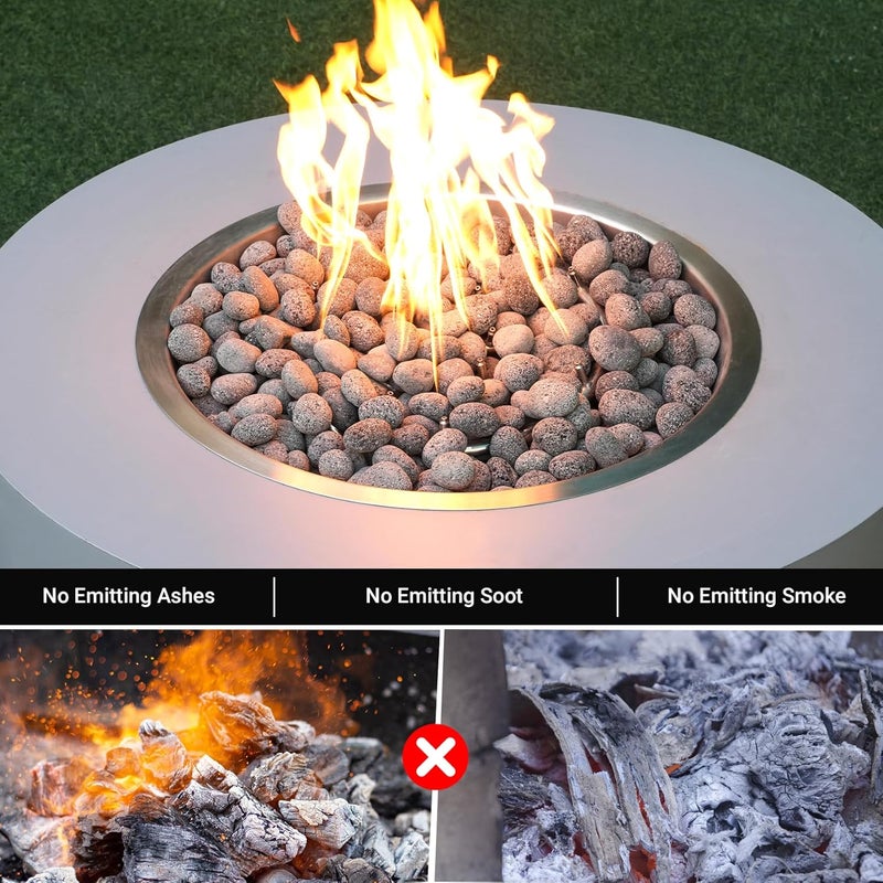 Skyflame 1/2-1 Inch Natural Tumbled Stones, Round Lava Rock Pebbles for Indoor Outdoor Gas Fire Pit | Fireplaces | Garden Landscaping Decoration | Cultivation of Potted Plants | 15 Pounds - Image 4