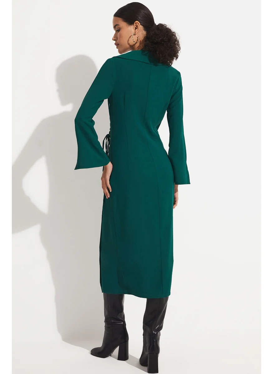 JUNE Emerald Wrap Midi Dress