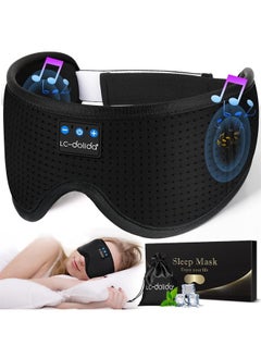 LC-dolida Sleep Headphones, Silk Sleep Mask Bluetooth Wireless Music Eye Mask, Sleeping Headphones for Side Sleepers Sleep Mask with Bluetooth Headphones Ultra-Thin Stereo Speaker Perfect for Sleeping  - Image 1