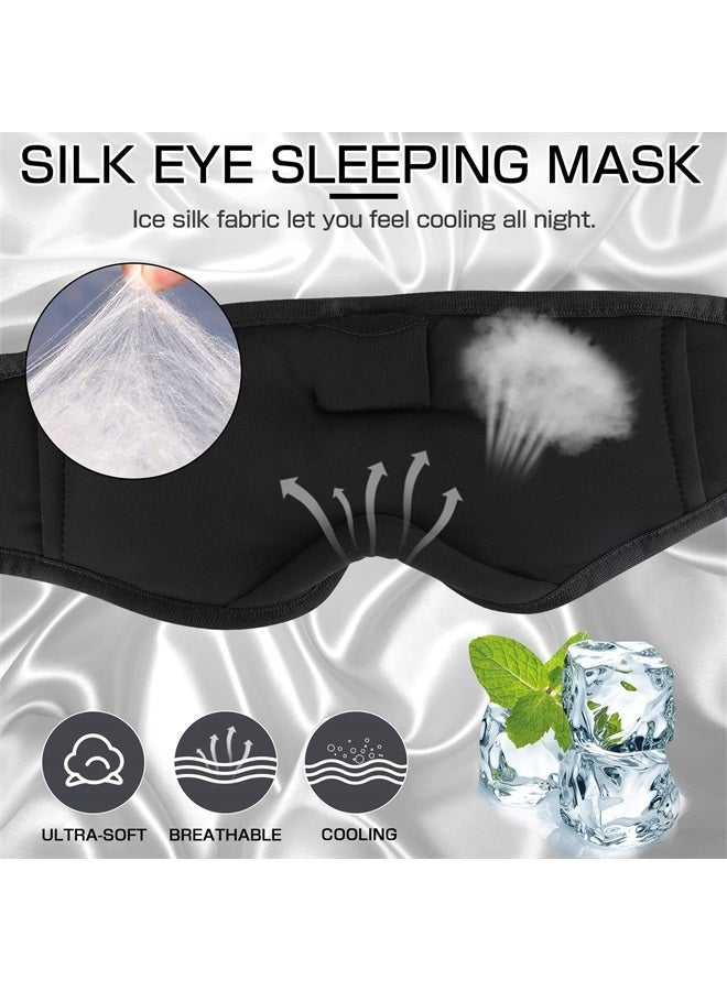 LC-dolida Sleep Headphones, Silk Sleep Mask Bluetooth Wireless Music Eye Mask, Sleeping Headphones for Side Sleepers Sleep Mask with Bluetooth Headphones Ultra-Thin Stereo Speaker Perfect for Sleeping - Image 2