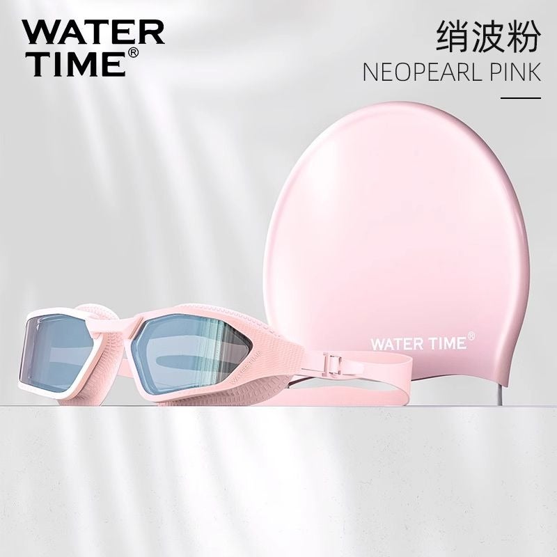 Watertime Swimming Goggles HD Anti-Fog Waterproof Prescription Swim Goggles with Cap for Men Women - Image 1