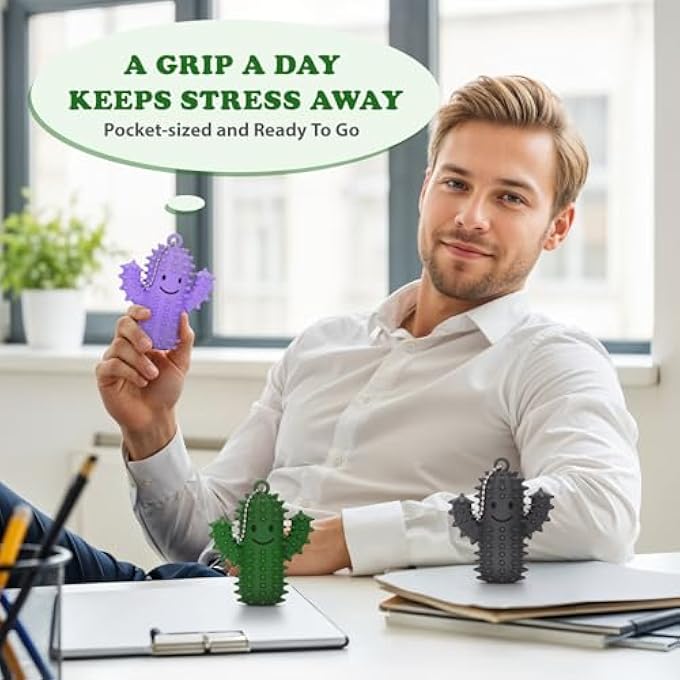 Dalycro Silicone Pain Stim Fidget for Adults and Teens Spiky Fidget Toys for Stress, Autism & Anxiety Relief, for Office Workers Friends (GreyPurpleGreen, 3P) - Image 5