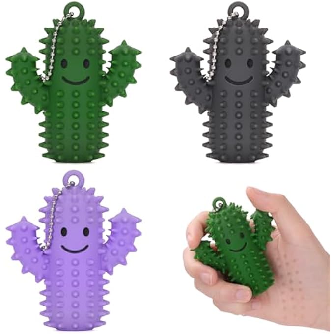 Dalycro Silicone Pain Stim Fidget for Adults and Teens Spiky Fidget Toys for Stress, Autism & Anxiety Relief, for Office Workers Friends (GreyPurpleGreen, 3P) - Image 1