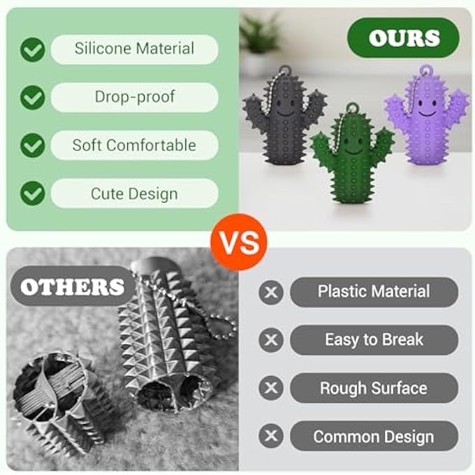 Dalycro Silicone Pain Stim Fidget for Adults and Teens Spiky Fidget Toys for Stress, Autism & Anxiety Relief, for Office Workers Friends (GreyPurpleGreen, 3P) - Image 4