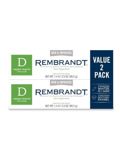 REMBRANDT Rembrandt Deeply White + Peroxide Whitening Toothpaste, Peppermint Flavor, 3.5-Ounce (Pack of 2) (Packaging may Vary)  - Image 1