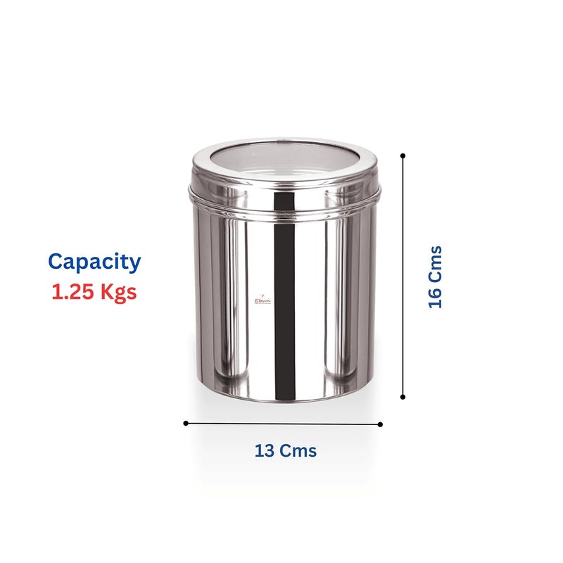 Ebun Heavy Gauge See Through Stainless Steel Containers Stainless Steel Dabba Set for Kitchen Air Tight Steel Containers for Storage Steel Containers for Kitchen 125kg Set of 6 - Image 5