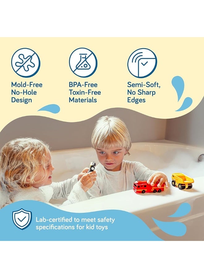 SplashEZ Mold Free Bath Toys for Babies and Toddlers, Car No Hole Bath Toys, Bath Toys no Mold for Tub, Beach, Pool, BPA-Free, Safe, Fun Infant Baby Bath Toys No Holes 0 1-3 6 12 18 Month - Image 4