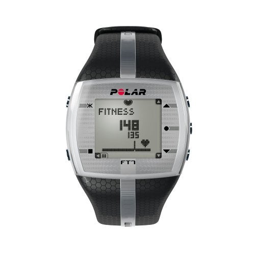 POLAR FT7 Men's Heart Rate Monitor Watch M- XXL Strap (Black/Silver) - Image 1