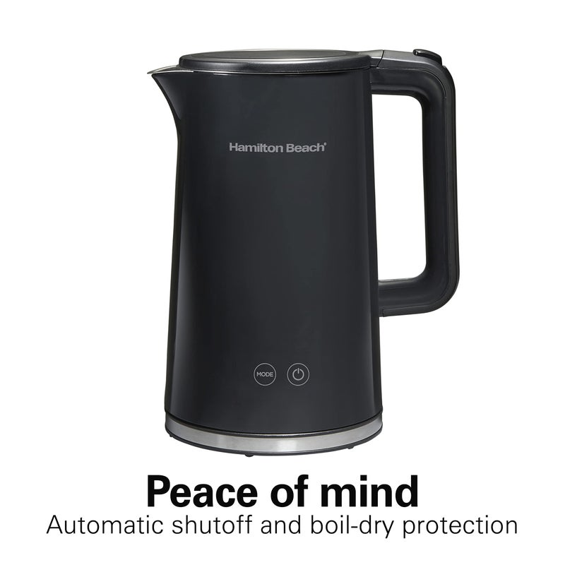 Hamilton Beach Digital Temperature Control Electric Tea Kettle  Hot Water Boiler & Heater 1.7L  5 Preset Modes + Keep Warm  Fast Boil 1500 Watts  BPA Free  Cool-Touch Exterior  Black (41033) - Image 5