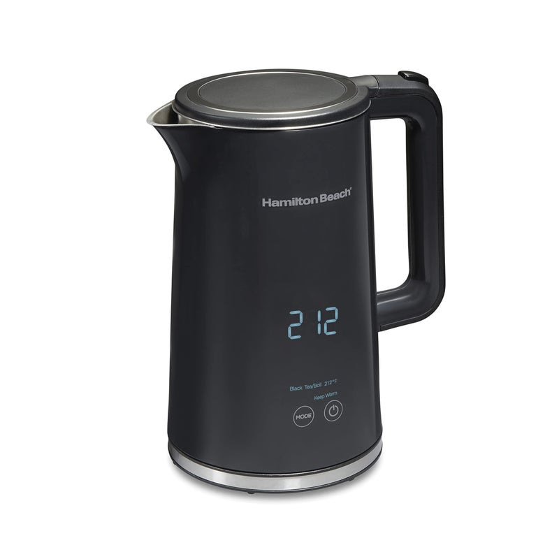 Hamilton Beach Digital Temperature Control Electric Tea Kettle  Hot Water Boiler & Heater 1.7L  5 Preset Modes + Keep Warm  Fast Boil 1500 Watts  BPA Free  Cool-Touch Exterior  Black (41033) - Image 1