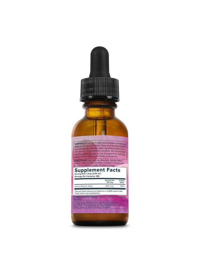 Heritage Store - Nascent Colloidal Iodine Drops 246Mcg Liquid Iodine Supplement For Healthy Thyroid Support* With Nascent Iodine From Atlantic Kelp Bioavailable Vegan Approx 480 Servings 1Oz - Image 1