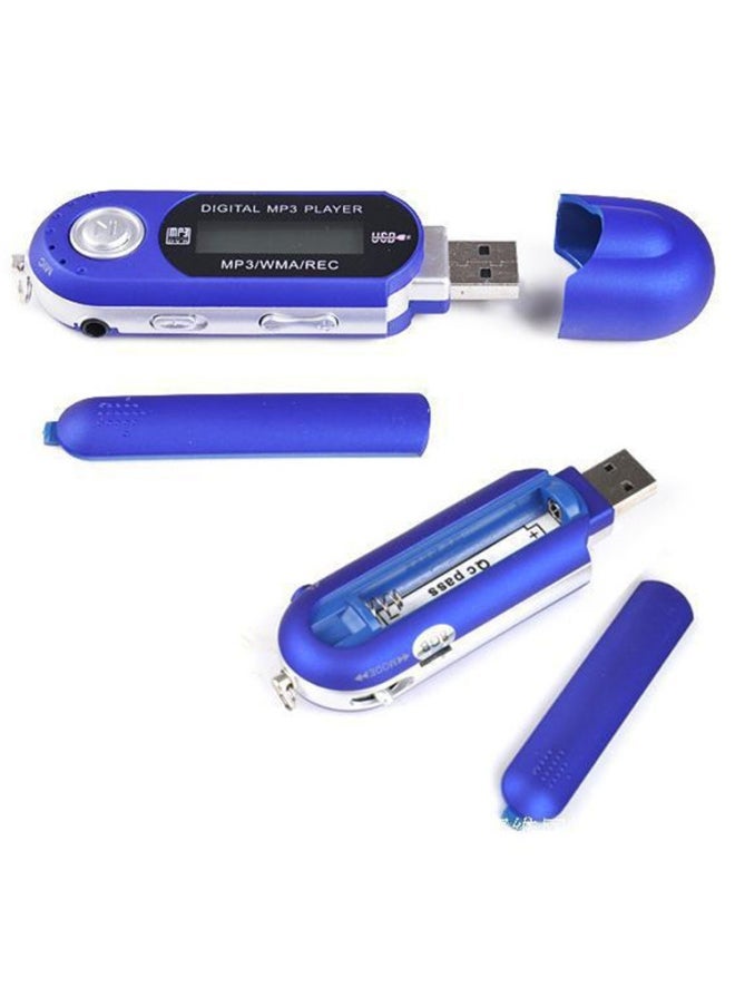 USB In-line Ultra-long Standby Screen MP3 4GB/8GB Built-in Memory Dry Battery MP3 With Lyrics Display-Body Color:Blue-Memory Capacity:4g (bare Metal)  - Image 3