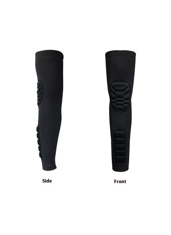 yongsheng a pair Honeycomb Design Arm Pad，Arm Elbow Sleeves (2 Pack), Honeycomb Crashproof Arm Elbow Pads for Youth Adult Sports Football Basketball Shooting（XL）  - Image 2