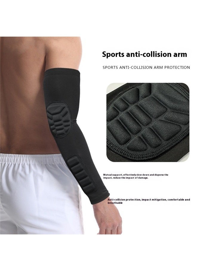 yongsheng a pair Honeycomb Design Arm Pad，Arm Elbow Sleeves (2 Pack), Honeycomb Crashproof Arm Elbow Pads for Youth Adult Sports Football Basketball Shooting（XL）  - Image 5