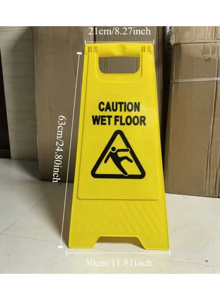 Safety Caution Wet Floor Sign - Durable, Non-Slip Board, High Visibility Yellow, Foldable, Ideal for Indoor/Outdoor Use. Perfect for Offices, Restaurants, Hotels, and Public Spaces.  - Image 2