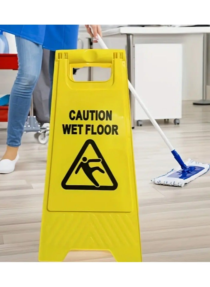 Safety Caution Wet Floor Sign - Durable, Non-Slip Board, High Visibility Yellow, Foldable, Ideal for Indoor/Outdoor Use. Perfect for Offices, Restaurants, Hotels, and Public Spaces.  - Image 3