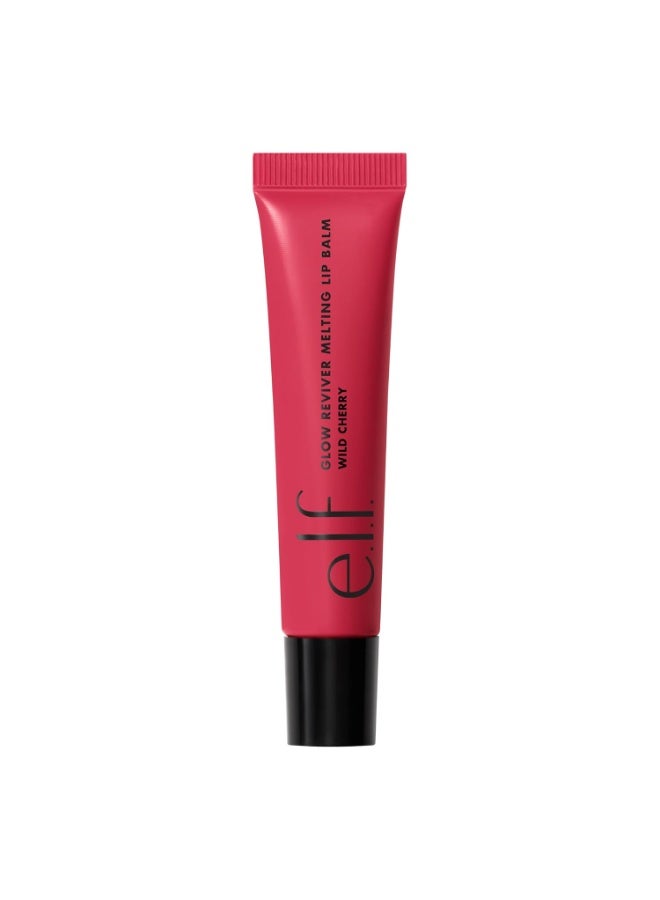 elf e.l.f. Glow Reviver Melting Lip Balm, Hydrating Tinted Lip Balm For A Glossy Finish & Soft, Supple Lips, Vegan & Cruelty-Free, Wild Cherry 15g - Image 3