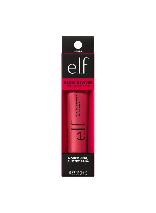 elf e.l.f. Glow Reviver Melting Lip Balm, Hydrating Tinted Lip Balm For A Glossy Finish & Soft, Supple Lips, Vegan & Cruelty-Free, Wild Cherry 15g - Image 2