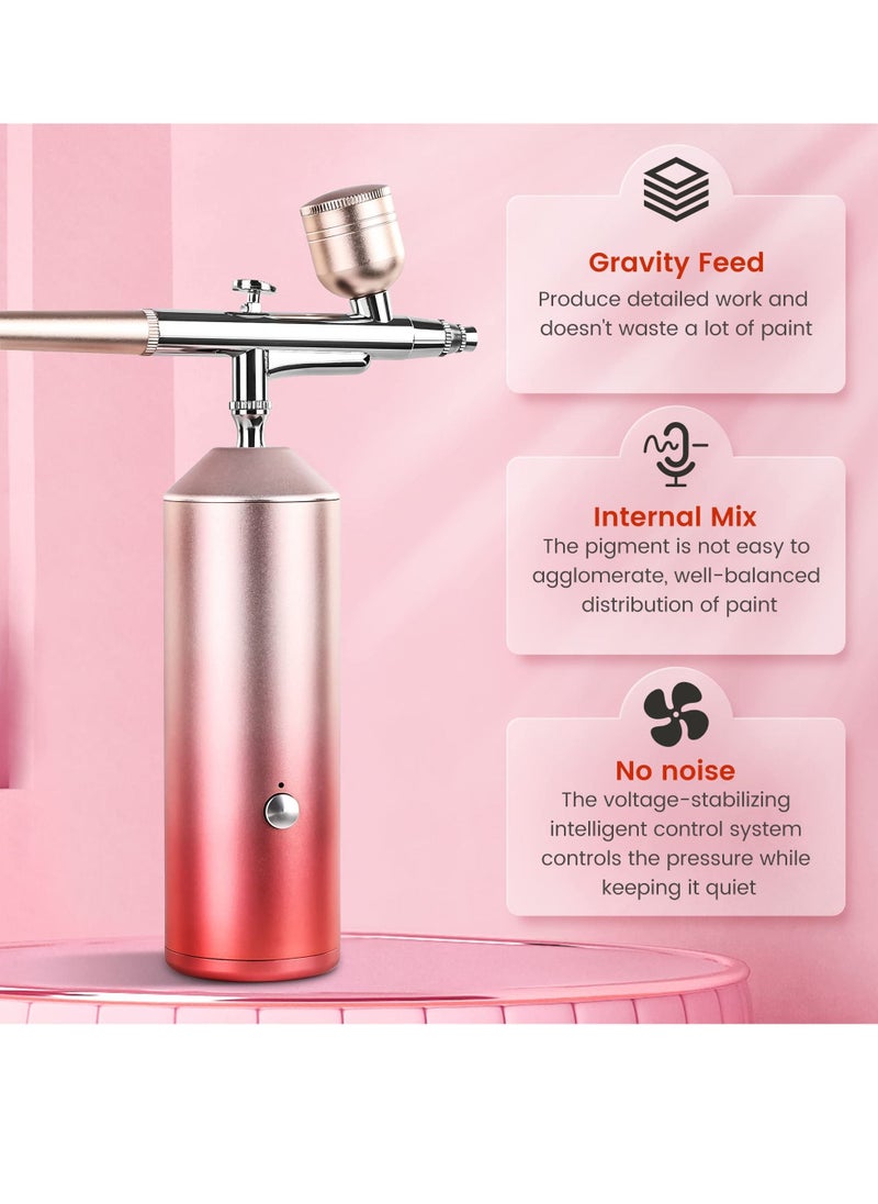 KASTWAVE Cordless Airbrush Kit, Portable Mini Air Brush Gun Handheld Rechargeable Painting Kit with 2 Cups with Compressor Nano Spray Instrument for Makeup, Decorating, Model Coloring, Nail Art, Tattoo, Art  - Image 3