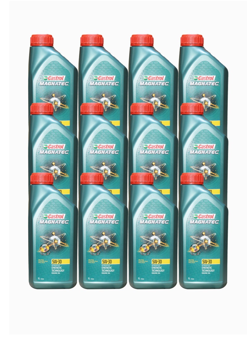 Castrol - Castrol GTX MAGNATEC 5W-30 Full Synthetic Engine Oil| For Petrol Cars| Cartoon (12x1L) - Image 1
