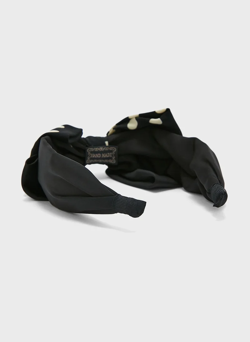 Ginger Polka Bow Detail Headband