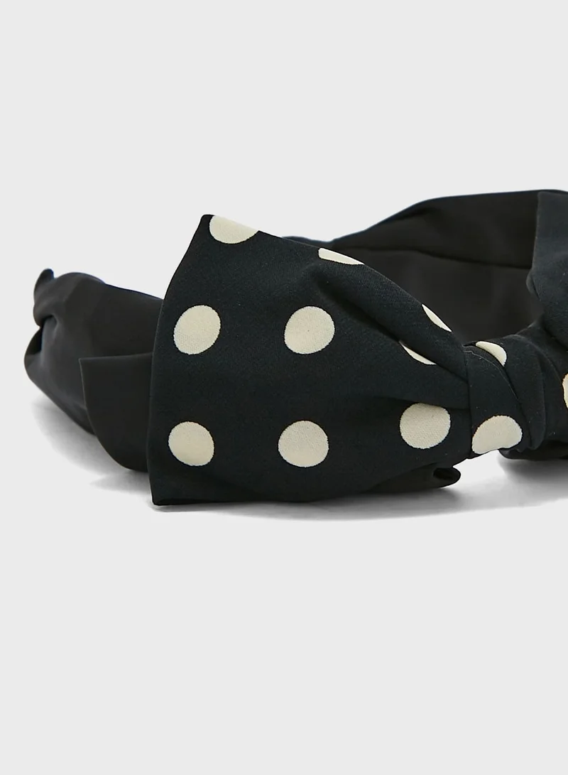 Ginger Polka Bow Detail Headband