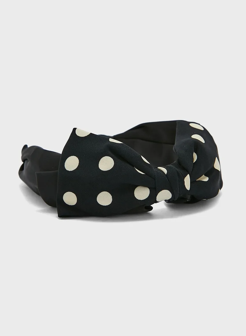 Ginger Polka Bow Detail Headband