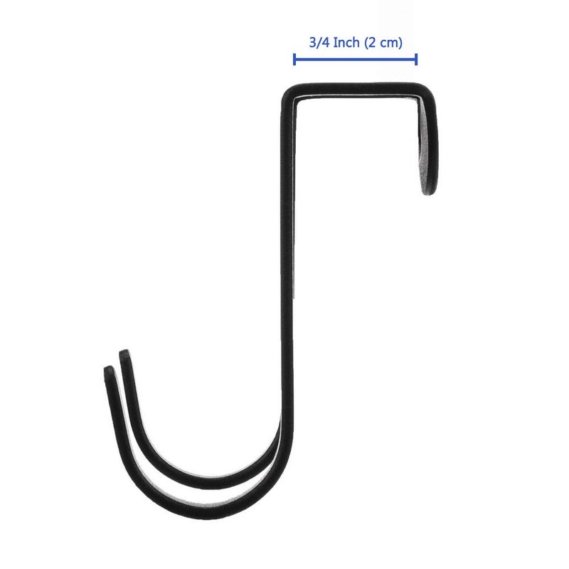 Dewell Multi-Use Over Cabinet Hook  5 Pack  Stainless Steel  Over Door Double Hook For Drawer Cabinet  Closet  Fence  Kitchen And Bathroom  Black - Image 4