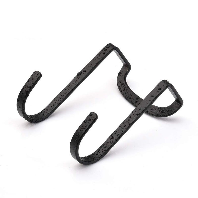 Dewell Multi-Use Over Cabinet Hook  5 Pack  Stainless Steel  Over Door Double Hook For Drawer Cabinet  Closet  Fence  Kitchen And Bathroom  Black - Image 5