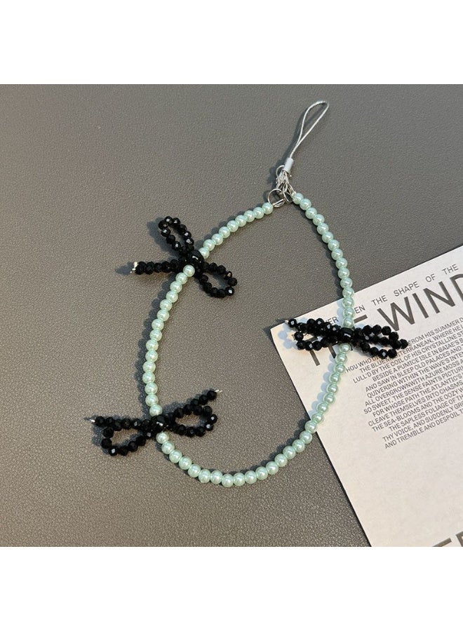NIBEMINENT Beaded Phone Lanyard, Anti Lost Removable Wrist Strap,Bowknot Bracelet Pendant, Phone Keychain Lanyard