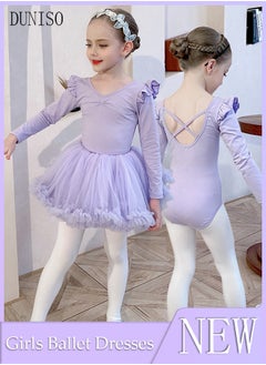 DUNISO Girls Ballet Dresses Leotards with Skirt Dance Dress Ballerina Tutu Outfit Cotton Dress Ballet Skirt Mini Skirt Princess Dresses Dance Wear Clothes for Little Girl  - Image 1