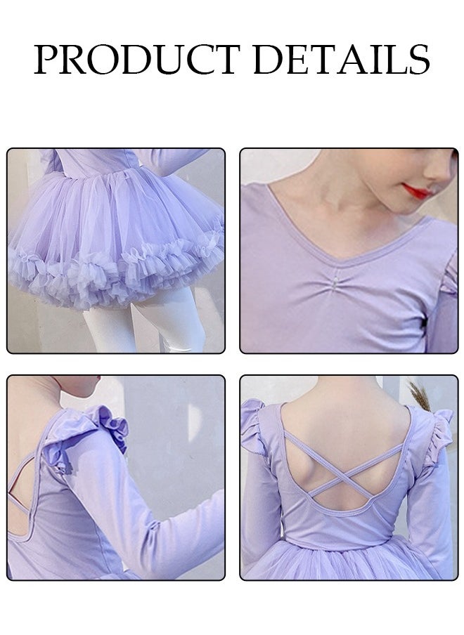 DUNISO Girls Ballet Dresses Leotards with Skirt Dance Dress Ballerina Tutu Outfit Cotton Dress Ballet Skirt Mini Skirt Princess Dresses Dance Wear Clothes for Little Girl  - Image 3