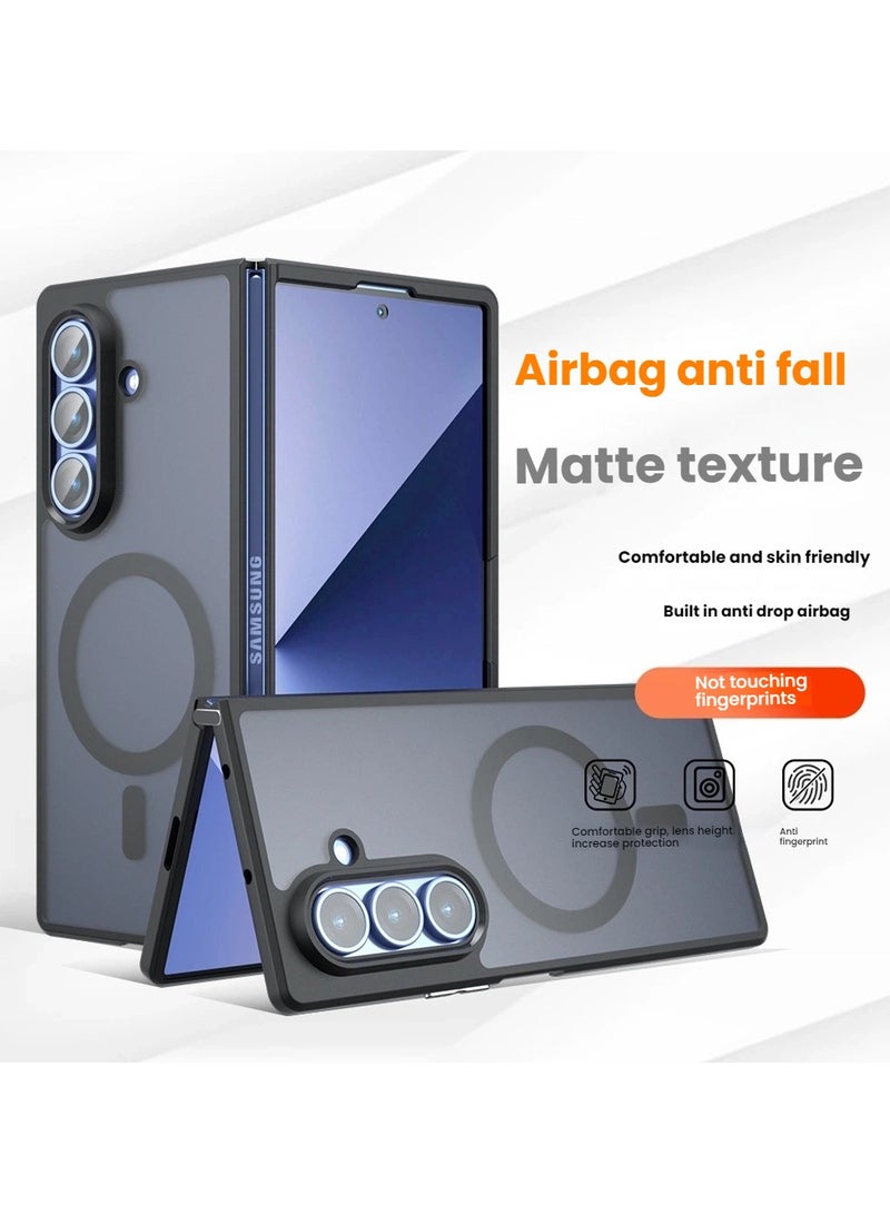 general Magnetic Case Compatible Samsung Galaxy Fold7 Case with Wireless Charging, Selected TPU Material and Four Corners Airbag Shockproof and Drop-proof Cover - Image 2