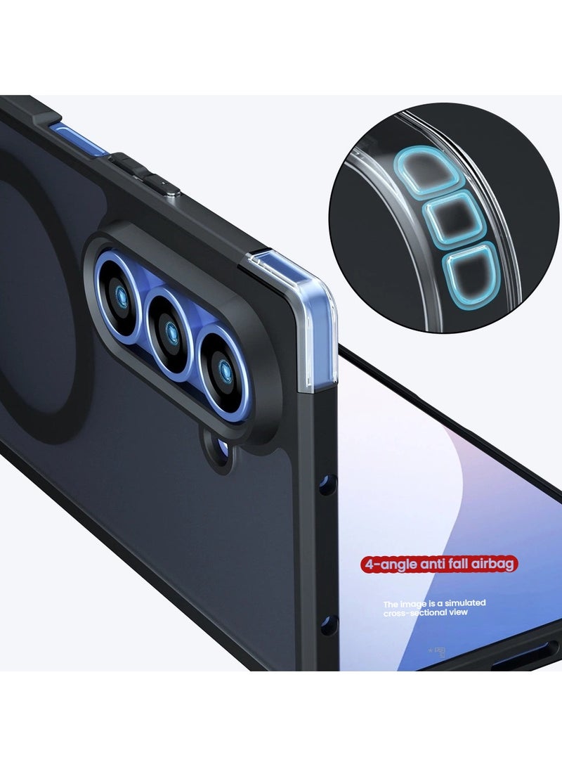 general Magnetic Case Compatible Samsung Galaxy Fold7 Case with Wireless Charging, Selected TPU Material and Four Corners Airbag Shockproof and Drop-proof Cover - Image 3