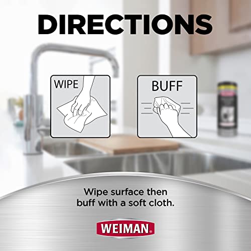 Weiman Stainless Steel Cleaning Wipes [2 Pack] Removes Fingerprints, Residue, Water Marks and Grease From Appliances - Works Great on Refrigerators, Dishwashers, Ovens, Grills and More - Image 5