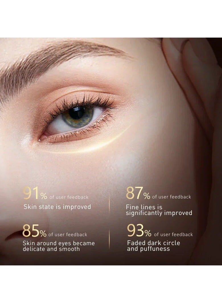 EELHOE كريم عين أكياس الببتيد مع حمض الهيالورونيك لإزالة الدوائر الداكنة والتجاعيد مع جهاز تدليك رولر للعناية بالبشرة والجمال - Image 5