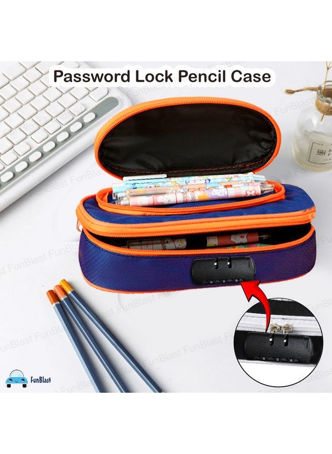FunBlast FunBlast Password Lock Pencil Pouch for Kids - Large Capacity Pencil Pouch for Kids, Aesthetic Pouch, Multipurpose Stationary Storage Pouch for Boys & Girls (A)  - Image 4