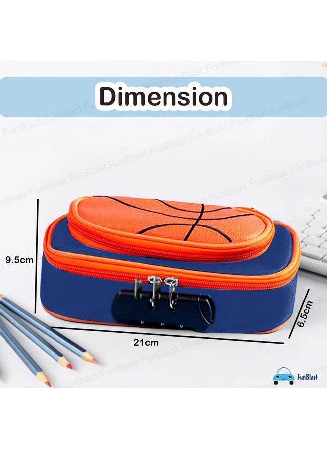 FunBlast FunBlast Password Lock Pencil Pouch for Kids - Large Capacity Pencil Pouch for Kids, Aesthetic Pouch, Multipurpose Stationary Storage Pouch for Boys & Girls (A)  - Image 3