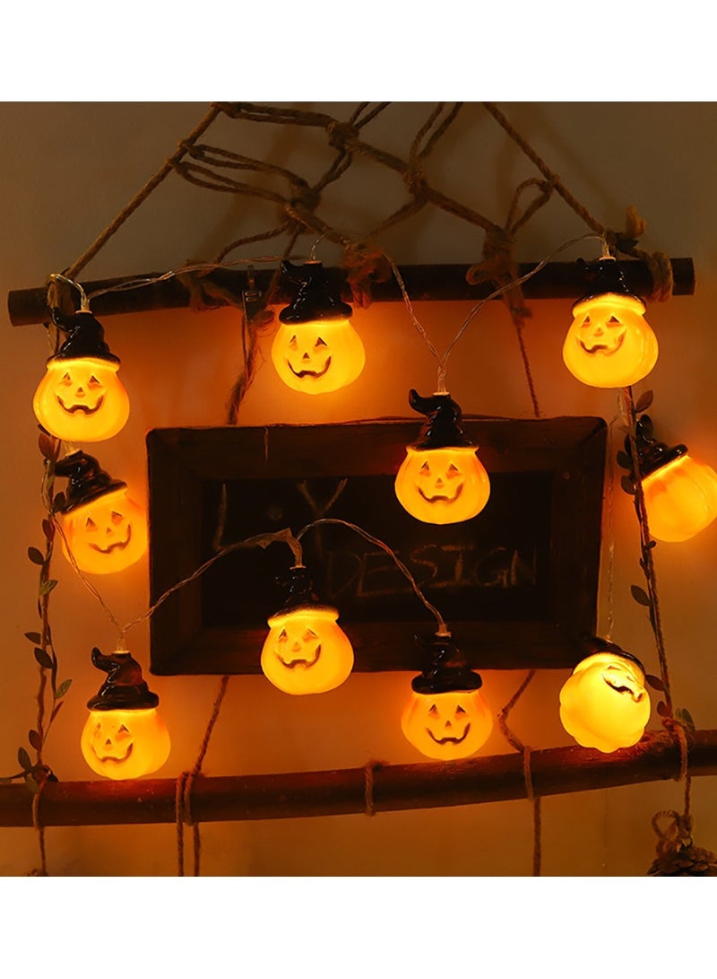 Pumpkin Light String Decoration, 20LED Battery Powered Pumpkin Lanterns for Party Indoor Room Decoration Halloween (3M Pumpkins with Hats) - Image 2