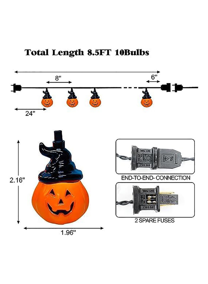 Pumpkin Light String Decoration, 20LED Battery Powered Pumpkin Lanterns for Party Indoor Room Decoration Halloween (3M Pumpkins with Hats) - Image 3