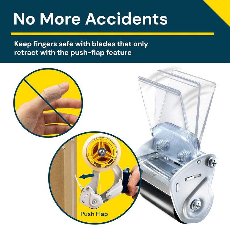 excell Anti-Backflow Metal Packaging Tape Dispenser (2" Wide) with 2 Roll Tapes: Ideal for Packaging, Transportation, Moving, and Box Sealing. Includes Tape Gun and Two Tapes - Image 5