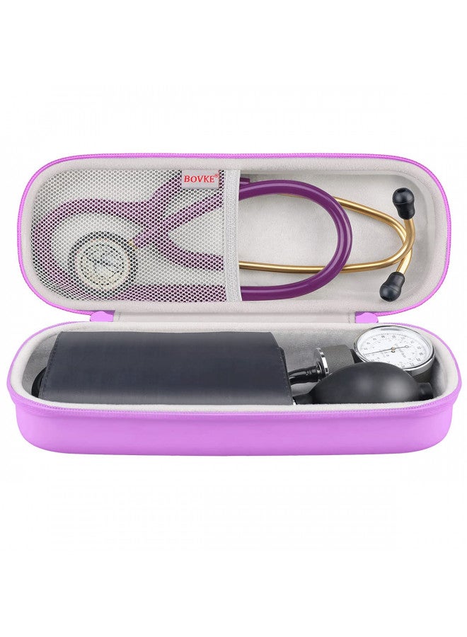 BOVKE Travel Carrying Case Compatible with 3M Littmann Classic III, Lightweight II S.E, MDF Acoustica Deluxe Stethoscopes - Extra Room for Medical Scissors EMT Trauma Shears and LED Penlight, Purple - Image 2