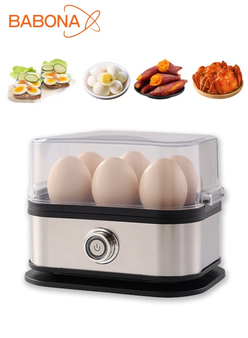 بابونا غلاية بيض - تتسع لـ 6 بيضات، تعمل يدويًا، مزودة بصينية، وكوب قياس، 200 واط، وغطاء - Image 1