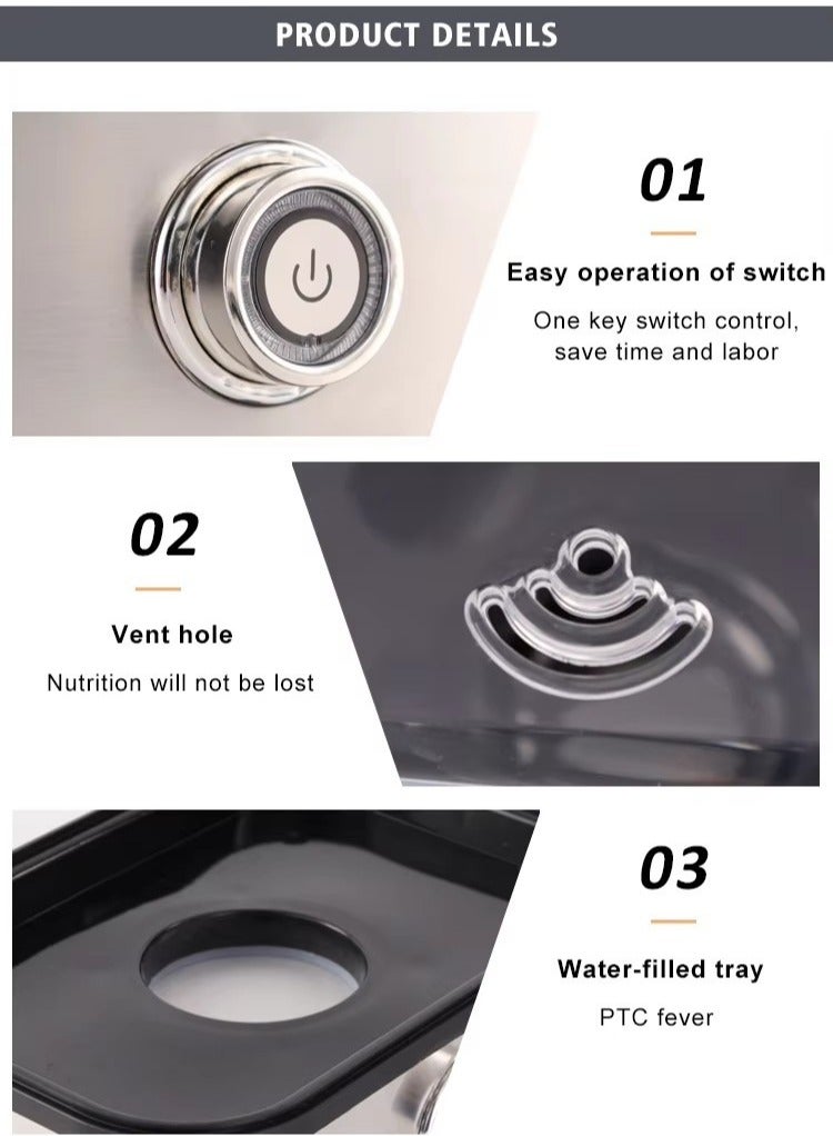 بابونا غلاية بيض - تتسع لـ 6 بيضات، تعمل يدويًا، مزودة بصينية، وكوب قياس، 200 واط، وغطاء - Image 4