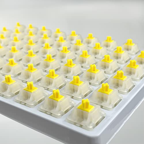 kutethy Gateron Milky Yellow Pro V2 Switches, Pre-lubed Linear 5 pin for All MX Mechanical Keyboard (108PCS, Milky Yellow Pro) - Image 4