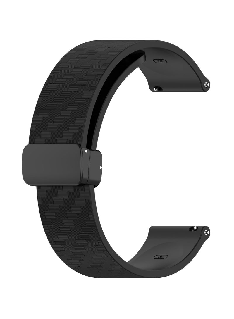 Youque 20MM Universal Silicone Sport Watch Strap/Watchband For Samsung, Garmin And Watch GT2 42mm/GT3 42mm Black - Image 1