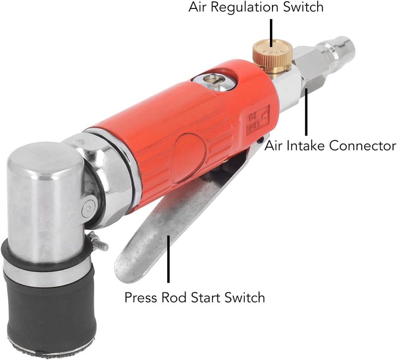 KP 6821 Air Angle Grinder, Pneumatic Grinder Machine, Alloy Steel Eccentric Polisher with 1/4 Inlet, 8500RPM High Speed for Metal Wood Car Surface Polishing Rust Removal - Image 2
