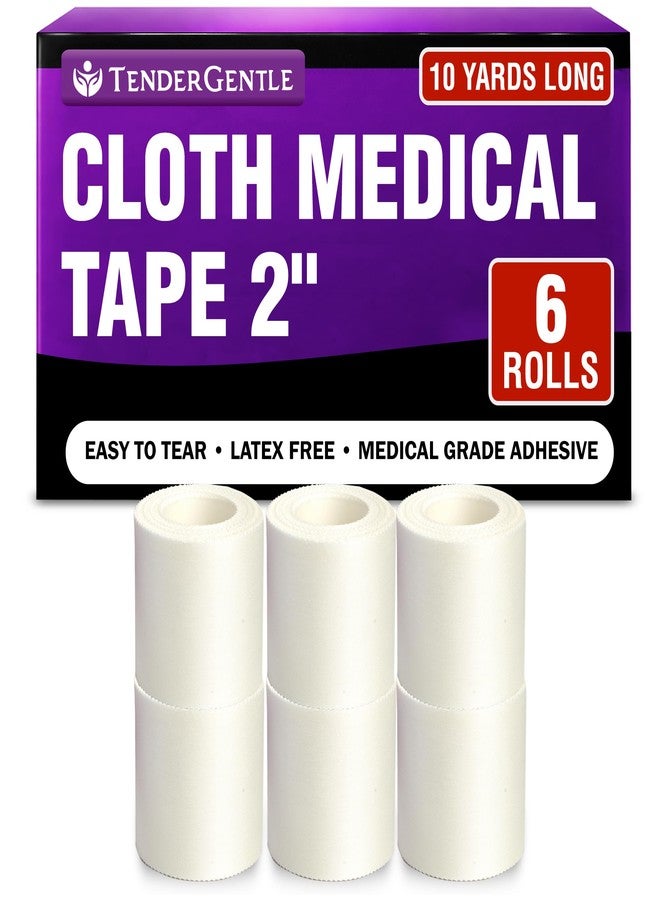 TenderGentle Cloth Medical Tape for Wound Care - 6 Rolls of 2 Inch Durable Surgical Tape to Secure Dressings - 10 Yards Long - Easy to Tear and Latex Free - Image 1