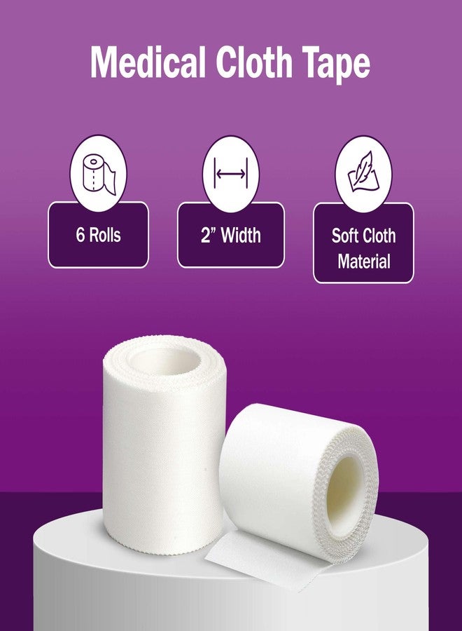 TenderGentle Cloth Medical Tape for Wound Care - 6 Rolls of 2 Inch Durable Surgical Tape to Secure Dressings - 10 Yards Long - Easy to Tear and Latex Free - Image 2