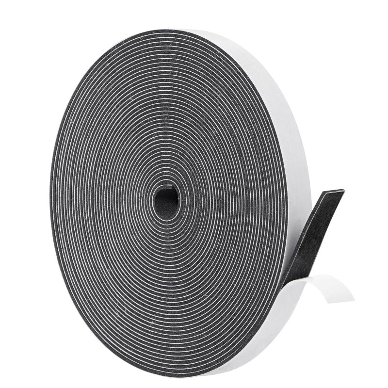 Yotache High Density Foam Tape Neoprene Weather Stripping 1/2" x1/16 for Door Insulation, Soundproofing, Rattle, Total 33 Feet Long - Image 1